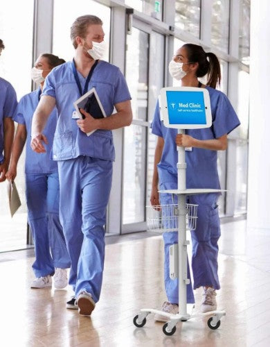 Compulocks iPad 10.2" Space Enclosure Medical Rolling Cart White