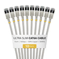 StarTech.com 15cm Gray Ultra Slim Cat6A Ethernet Cable, 10 Pack, Snagless, FTP, Pure Bare Copper Wire, 34AWG Ultra Slim RJ45 Network Patch Cord, Individually Tested
