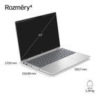 HP E34TKET laptop 33.8 cm (13.3") Touchscreen WUXGA 16 GB DDR5-SDRAM 512 GB SSD Wi-Fi 6E (802.11ax) Windows 11 Pro AI PC Silver