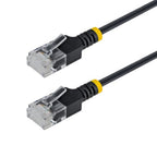 StarTech.com 80cm Black Ultra Slim Cat6A Ethernet Cable, UTP, Pure Bare Copper Wire, 34AWG Slim RJ45 Network Patch Cord, Individually Tested