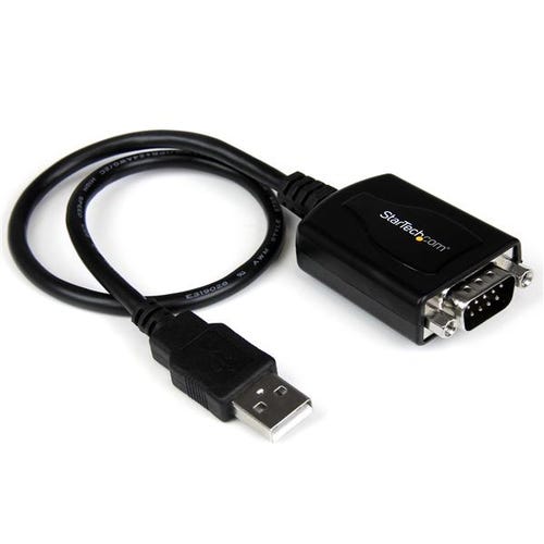 StarTech.com 1ft (30cm) 1-Port Professional USB to Serial Adapter Cable with COM Retention, USB to RS232 Adapter - TAA