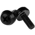 StarTech.com 100-Pack M6 12mm Screws, Mounting Screws for 19" or 10" Server Racks, Cabinets and Enclosures, Black - TAA