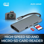 Adesso AUH-4040 laptop dock/port replicator Wired USB 3.2 Gen 1 (3.1 Gen 1) Type-C Grey