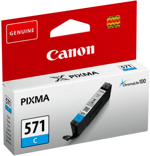 Canon 0386C001/CLI-571C Ink cartridge cyan, 311 pages ISO/IEC 24711 173 Photos 6.5ml for Canon Pixma MG 5750/7750