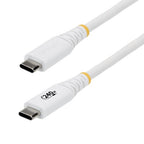 StarTech.com 2m (6ft) USB-C Charging Cable, Durable and Ultra-Flexible, 240W (5A) PD EPR, USB 2.0 Laptop Charger Cable, USB-IF Certified, Rugged USB-C Charging Cord - White