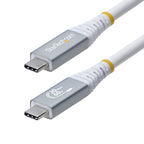 StarTech.com 3m (10ft) USB4 Cable, 20Gbps, USB-IF Certified USB-C Cable, 60W PD, 4K 120Hz DP 2.1, TPE Jacket, White USB-C Cord