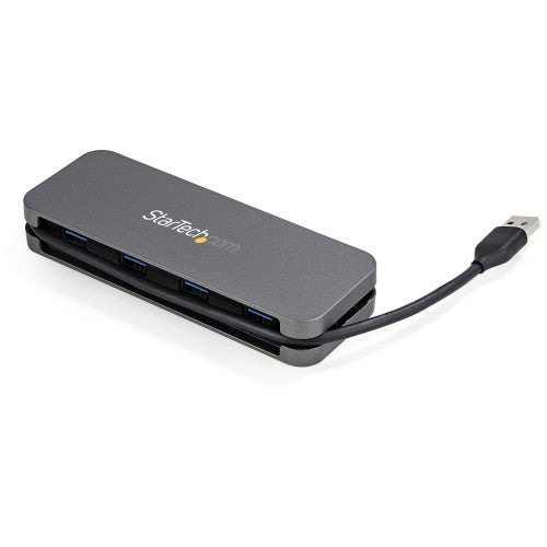 StarTech.com 4 Port USB 3.0 Hub - USB-A to 4x USB-A - SuperSpeed 5Gbps Portable USB 3.1 Gen 1 Type-A Hub - USB Bus Powered - Laptop/Desktop USB Hub with Long Cable 28cm & Cable Management~4 Port USB 3.0 Hub - USB-A to 4x USB-A - SuperSpeed 5Gbps Portable