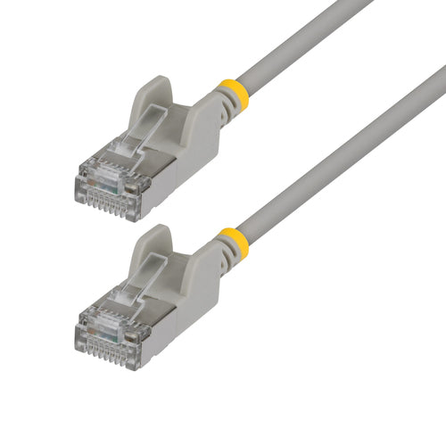StarTech.com 2m Gray Ultra Slim Cat6A Ethernet Cable, Snagless, FTP, Pure Bare Copper Wire, 34AWG Slim RJ45 Network Patch Cord, Individually Tested