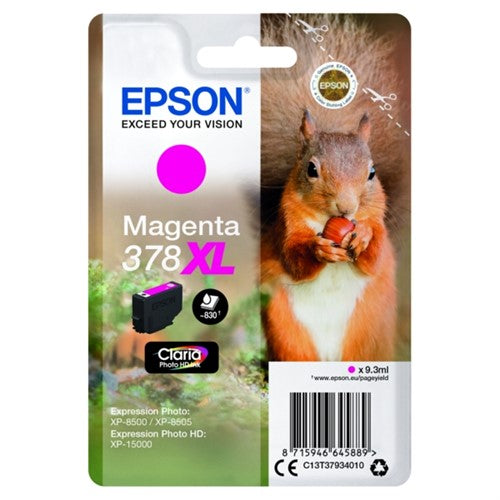 Epson C13T37934010/378XL Ink cartridge magenta high-capacity, 830 pages 9.3ml for Epson XP 15000/8000