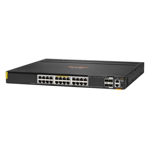 HPE Aruba Networking CX 6300M 24p Smart Rate 1G/2.5G/5G/10G Class6 PoE 2p 50G 2p 25G Switch