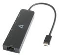 V7 2.5G Ethernet Adapter USB-C Male to USB A Female x 2, USB-C Female x1, RJ45 Female x1 Black