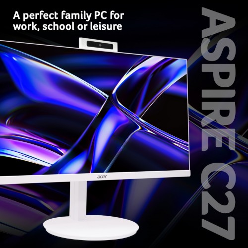 Acer Aspire C27-A All-in-One Desktop - Intel Core i5-13420H, 8GB, 1TB SSD, Integrated Graphics, 27" Full HD, Windows 11, White