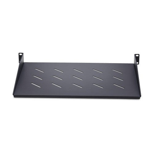 StarTech.com 1U Vented Server Rack Shelf, 12in/31.5cm Mounting Depth, Cantilever Tray For 19" Rack/Cabinet, SPCC Steel, Max 25lb/11.3kg, Includes Cage Nuts/Screws