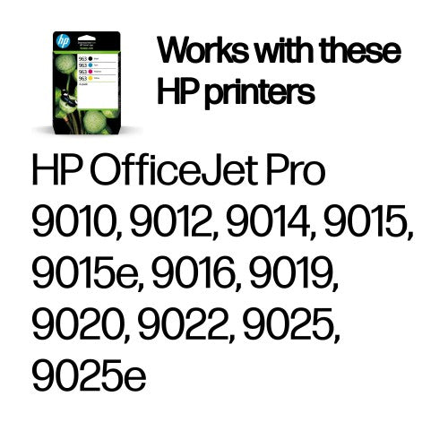 HP 6ZC70AE/963 Ink cartridge multi pack Bk,C,M,Y 24,09ml + 3x10,7ml Pack=4 for HP OJ Pro 9010/e/9020/9020 e