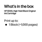 HP C2P23AE/934XL Ink cartridge black high-capacity, 1K pages ISO/IEC 24711 25.5ml for HP OfficeJet Pro 6230