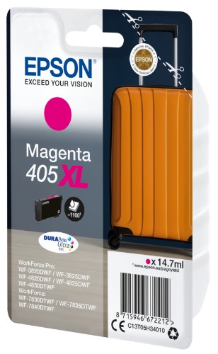Epson C13T05H34010/405XL Ink cartridge magenta high-capacity, 1.1K pages 14.7ml for Epson WF-3820/7830