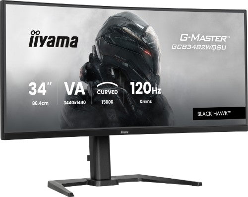 iiyama GCB3482WQSU-B1 computer monitor 86.4 cm (34") 3440 x 1440 pixels UltraWide Quad HD LED Black
