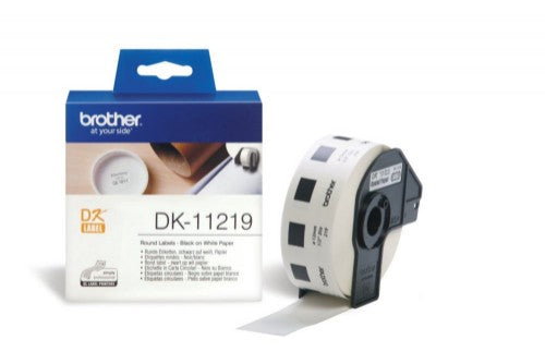 Brother DK-11219 DirectLabel Etikettes round 12mm 1200 for Brother P-Touch QL/700/800/QL 12-102mm/QL 12-103.6mm
