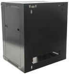 Intellinet 19" Network Cabinet - Wall Mount (Standard), 12U, 600mm Deep, Black, Flatpack, Max 60kg, Suitable also for use on desk or floor, Usable Depth 410mm, Metal & Glass Door, Back Panel, Removeable Sides, Parts for wall install (eg screws/rawl plugs)