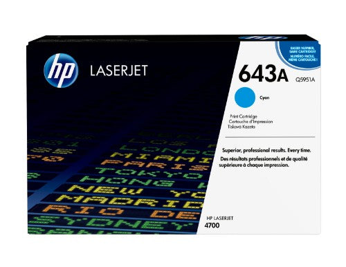 HP Q5951A/643A Toner cartridge cyan, 10K pages/5% for HP Color LaserJet 4700