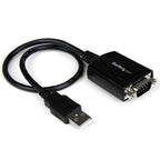 StarTech.com 1ft (30cm) 1-Port Professional USB to Serial Adapter Cable with COM Retention, USB to RS232 Adapter - TAA