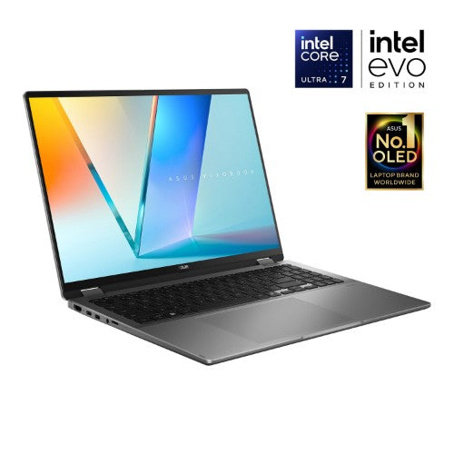 ASUS Vivobook 14 Flip TP3407SA-QL010W Copilot+ PC Intel Core Ultra 7 256V Hybrid (2-in-1) 35.6 cm (14") Touchscreen WUXGA 16 GB LPDDR5x-SDRAM 1 TB SSD Wi-Fi 7 (802.11be) Windows 11 Home Grey