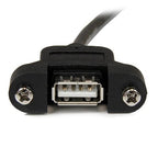 StarTech.com 3 ft Panel Mount USB Cable A to A - F/M