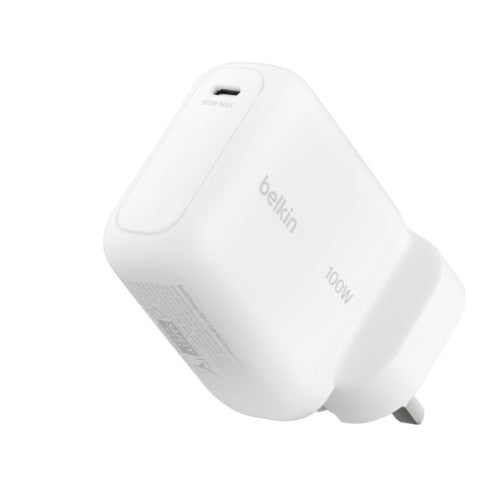 Belkin 100W 1C GAN WALL CHARGER WHITE Wireless USB 3.2 Gen 1 (3.1 Gen 1) Type-C