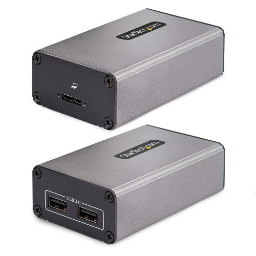 StarTech.com 2-Port USB 3.0 Extender over OM3 Multimode Fiber - LC/LC - 2x 5Gbps USB-A Hub - 350m (1150ft) Range - Durable USB Fiber Optic Extender - Optical USB Extender - TAA