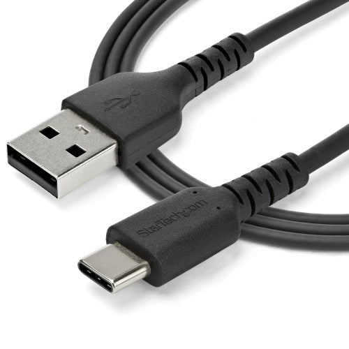 StarTech.com 6.6ft (2m) USB-A to USB-C Fast Charging Cable, Rugged, Charge & Sync, 3A, USB 2.0, Black TPE Jacket and Aramid Fiber - USB Charging Cord