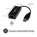 StarTech.com USB 3.0 to Gigabit Ethernet Network Adapter, 10/100/1000 Mbps, USB to RJ45, USB 3.0 to LAN Adapter, USB 3.0 Ethernet Adapter (GbE), TAA Compliant