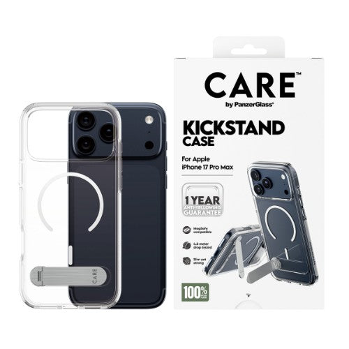PanzerGlass CARE by ® Feature Case Transparent w. Kickstand & MagSafe iPhone 17 Pro Max