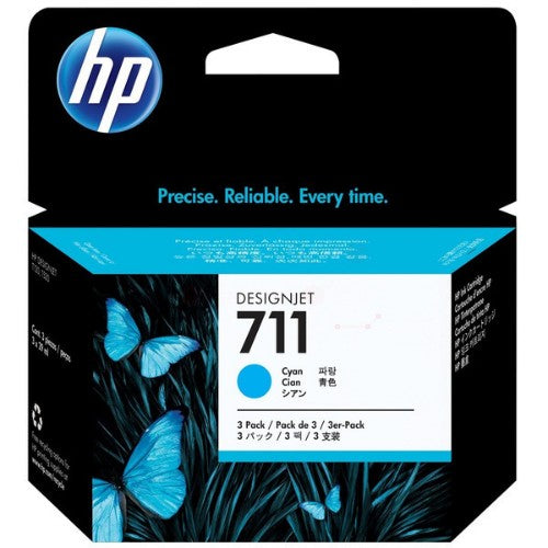HP CZ134A/711 Ink cartridge cyan 29ml Pack=3 for HP DesignJet T 520