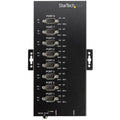 StarTech.com 8 Port Serial Hub USB to RS232/RS485/RS422 Adapter - Industrial USB 2.0 to DB9 Serial Converter Hub - IP30 Rated - Din Rail Mountable Metal Serial Hub - 15kV ESD Protection - TAA