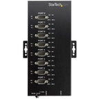 StarTech.com 8 Port Serial Hub USB to RS232/RS485/RS422 Adapter - Industrial USB 2.0 to DB9 Serial Converter Hub - IP30 Rated - Din Rail Mountable Metal Serial Hub - 15kV ESD Protection - TAA