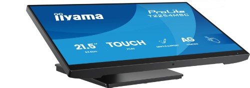iiyama 21.5” Optical Bonded PCAP 10pt touchscreen monitor featuring IPS panel technology, Anti Glare coating, active stylus support (MPP 2.0) and edge-to-edge glass