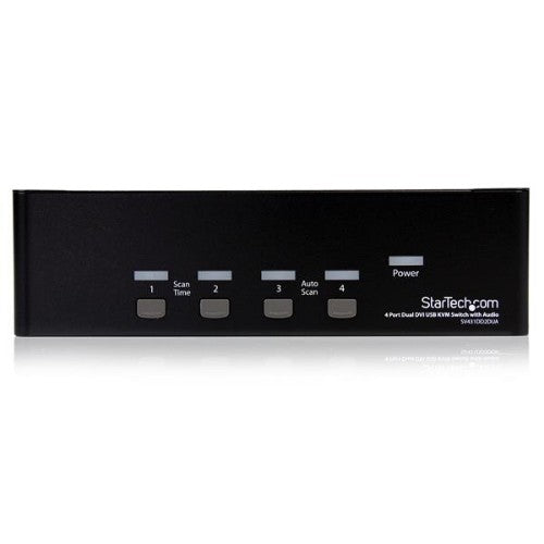 StarTech.com 4 Port Dual DVI USB KVM Switch with Audio & USB 2.0 Hub - TAA