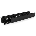 StarTech.com Horizontal 2U Server Rack Cable Management Finger Duct w/ Cover - 19" Network Rack Wire Duct Raceway Panel - Slotted Wire Duct