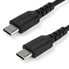 StarTech.com 3ft (1m) USB-C Fast Charging Cable, Rugged, Charge & Sync, 60W (3A) PD, USB 2.0, Black TPE Jacket and Aramid Fiber - USB C Charging Cord