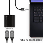 ALOGIC USB-C to Dual DisplayPort 2.0 Adapter-4K-30Hz