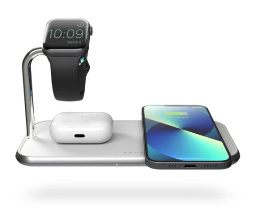 OtterBox Zens Dual + Watch Wireless Charger, White