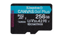 Kingston Technology 256GB microSDXC Canvas Go Plus Gen4 200R A2 U3 Single Pack w/o ADP
