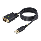 StarTech.com 3.3ft (1m) USB to Serial Adapter Cable, COM Retention, Interchangeable Screws/Nuts, USB-A to DB9 RS232, FTDI IC, ESD Protection, Windows/macOS/Linux
