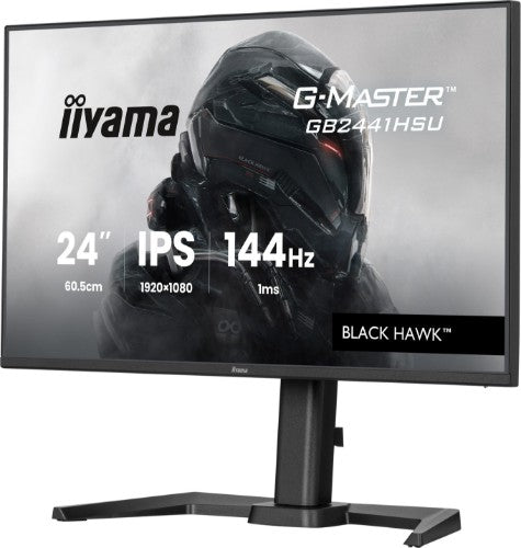 iiyama G-MASTER Get ahead with the 24" GB2441HSU Black Hawk monitor with IPS Panel Technology, 1ms MPRT and height adjustabe stand