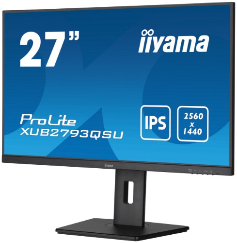 iiyama 27” WQHD IPS technology panel with 150mm height adjustable stand and 100Hz refresh rate
