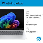 HP OmniBook X FlipNGAI 14-fm0005na Copilot+ PC Intel Core Ultra 5 226V Hybrid (2-in-1) 35.6 cm (14") Touchscreen 2K 16 GB LPDDR5x-SDRAM 512 GB SSD Wi-Fi 7 (802.11be) Windows 11 Home Silver