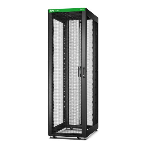 APC Easy Rack, 42U, Black, With Roof, Castors, Feet, 4 Brackets, and Bottom, No Side Panels, 1991H x 600W x 1000D mm