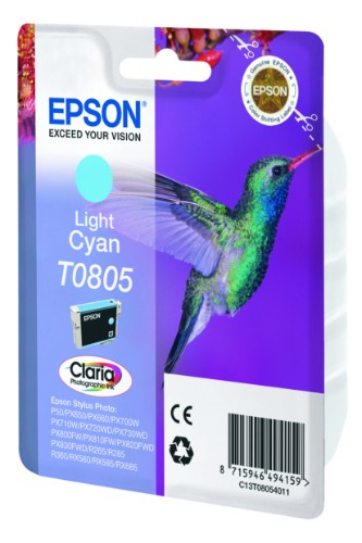 Epson C13T08054011/T0805 Ink cartridge light cyan, 330 pages ISO/IEC 24711 7.4ml for Epson Stylus Photo P 50/PX/PX 730/R 265