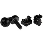 StarTech.com 50-Pack M5 12mm Screws, Square Hole Cage Nuts and Installation Tool, Hardware Mounting Kit for 19" or 10" Server Racks, Cabinets and Enclosures, Black - TAA