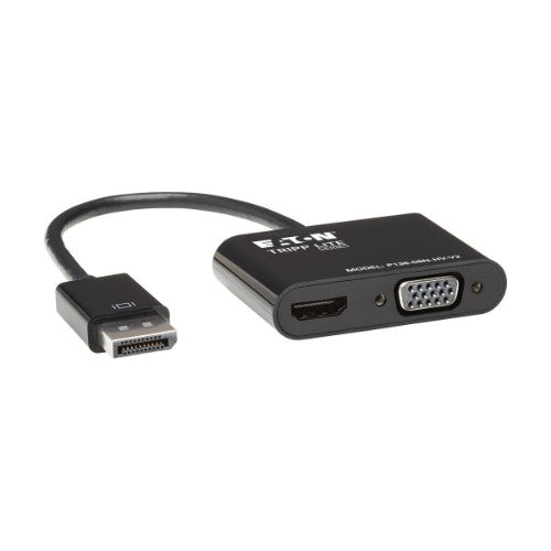Tripp Lite P136-06N-HV-V2 DisplayPort to VGA/HDMI All-in-One Converter Adapter, DP ver 1.2, 4K 30 Hz HDMI